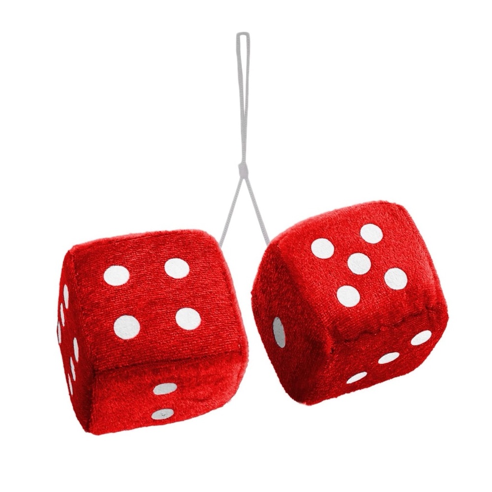 NWT Red Fuzzy Dice Car Accessory